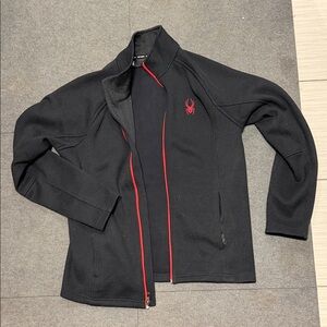Spyder Men's Black Performance Jacket with Red Highlights
